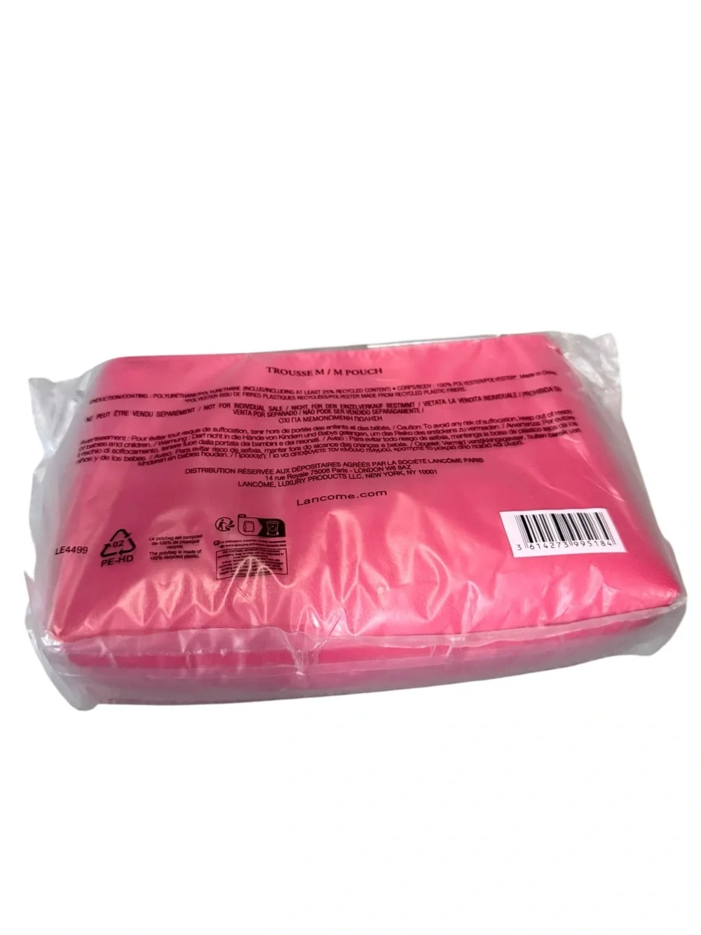 Lancôme Pink and White Satin Cosmetic Bag